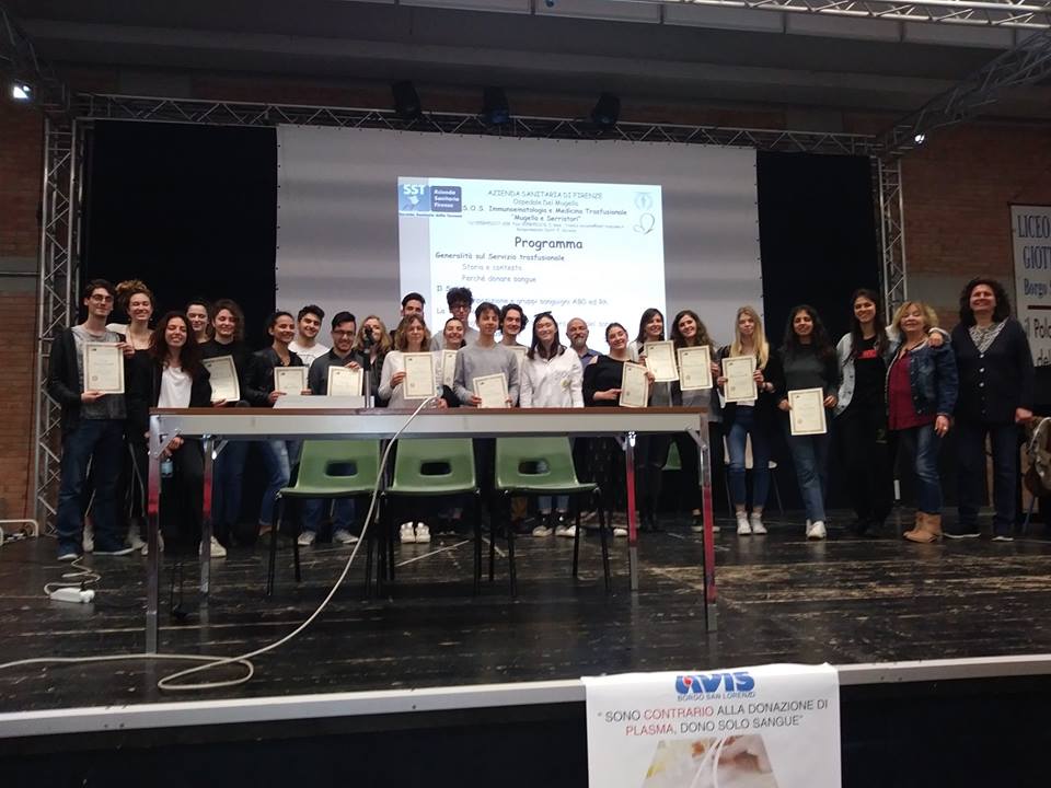 Studenti-donatori di sangue. Trenta premiati al Giotto Ulivi