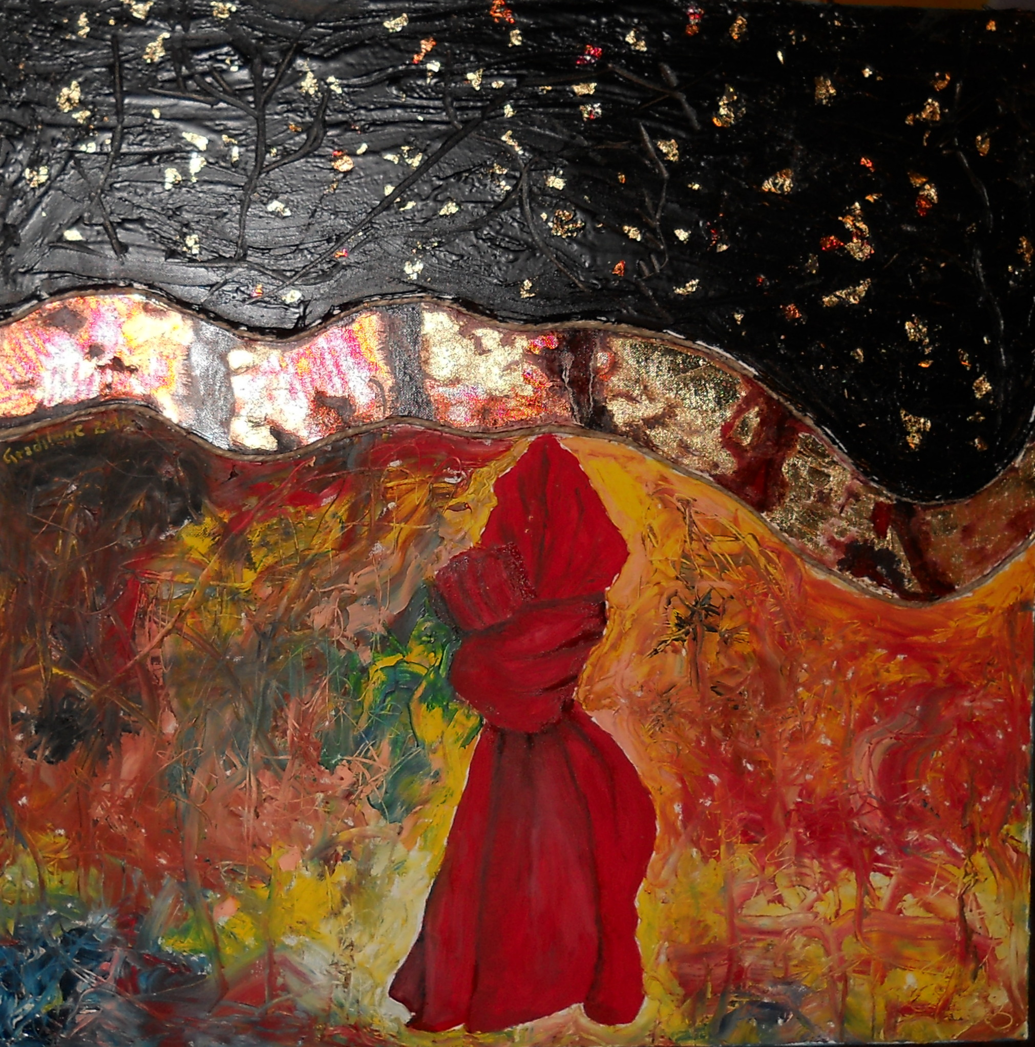 Costantino Gradilone between-tecnica mista 50x50