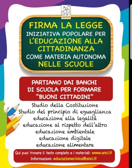 Educazione civica a scuola? Omoboni ha firmato, fallo anche tu. In Comune a Borgo