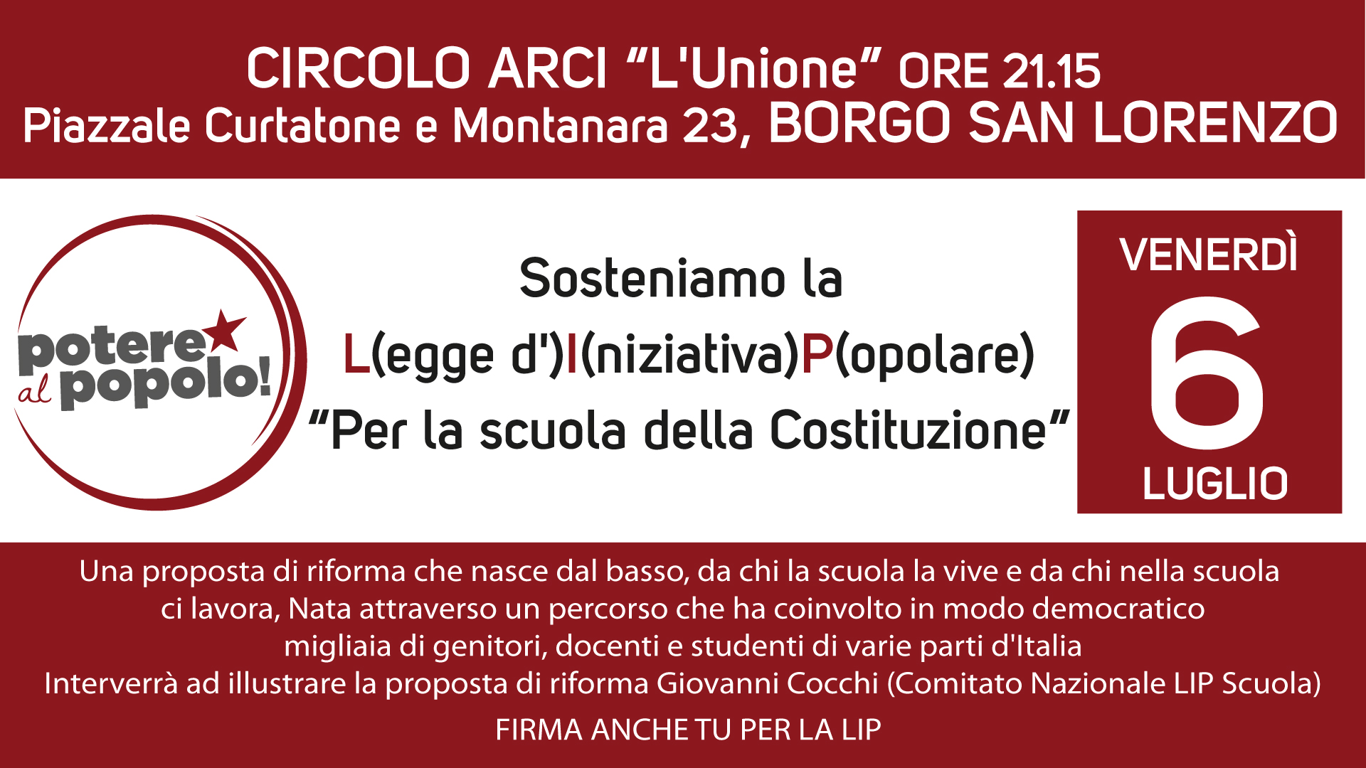 Potere al Popolo inizia la raccolta firme per la legge di iniziativa popolare sulla scuola