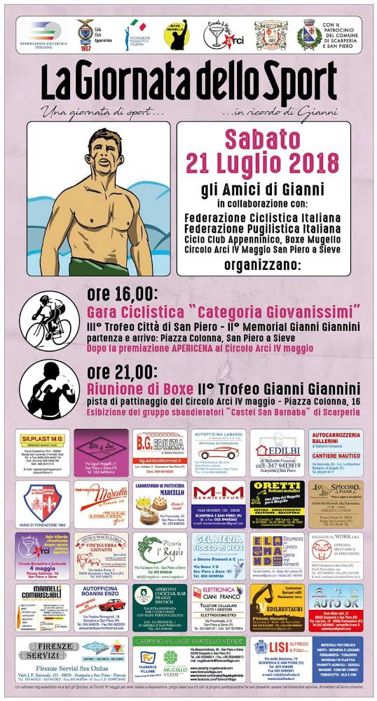 Sabato la giornata dello sport: 'In memoria di Gianni Giannini'