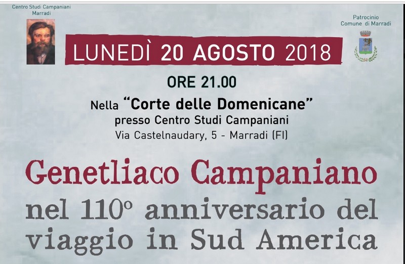 Marradi ricorda Dino Campana. 110 anni dalla partenza per il Sud America