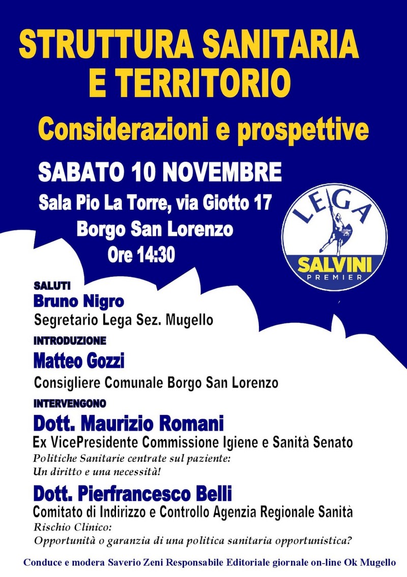 Sanità. Sabato 10 a Borgo incontro della Lega