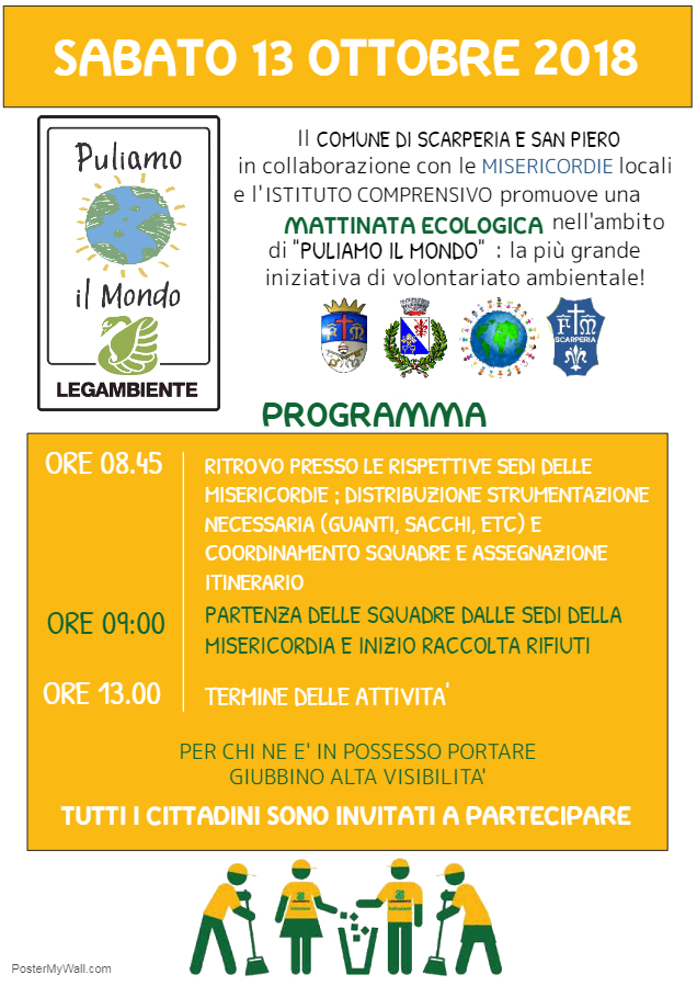 Sabato 'Puliamo il Mondo' a Scarperia. Programma