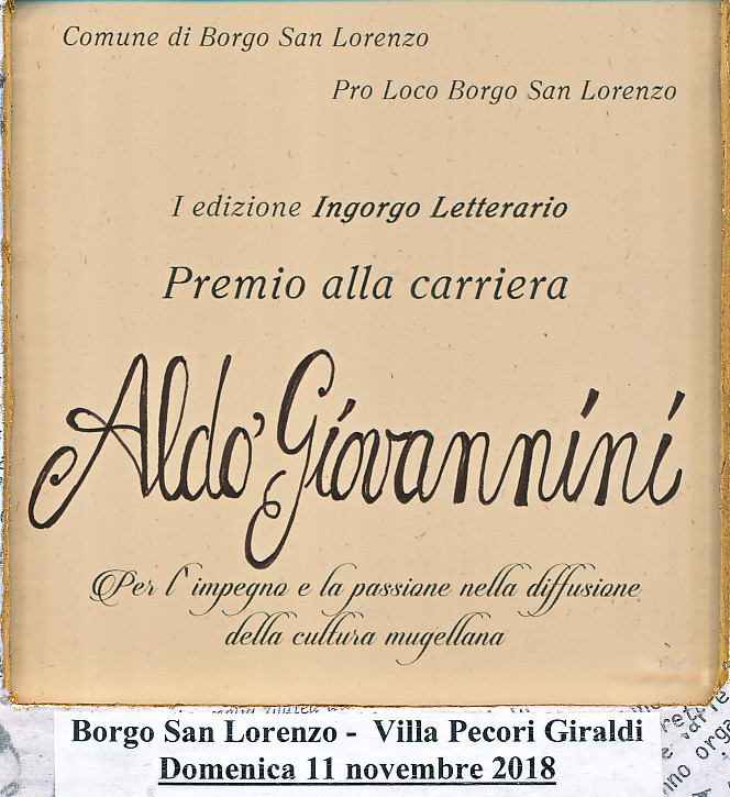 Premio alla carriera ad Aldo Giovannini. I complimenti della redazione