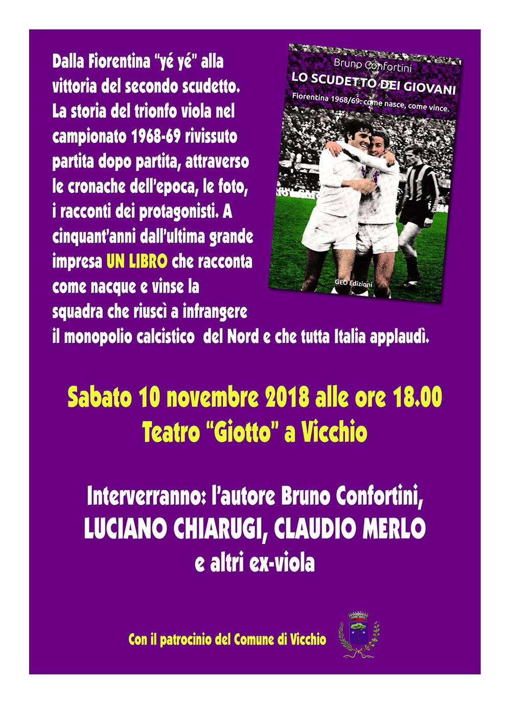 Lo scudetto della Fiorentina. Presentazione del libro di Bruno Confortini a Vicchio
