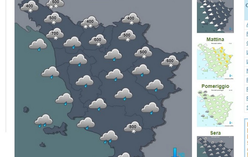 Neve a 400-600 metri. Allerta gialla da domani sera (mercoledì)