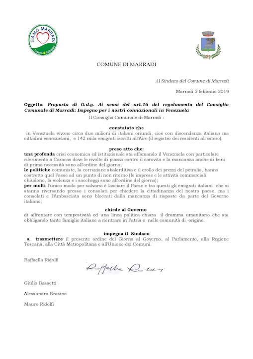 SiAmo Marradi interviene su TAV e emigrati italiani in Venezuela