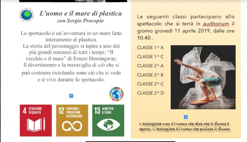 L'uomo e il mare di plastica. L'11 aprile spettacolo all'auditorium di Scarperia