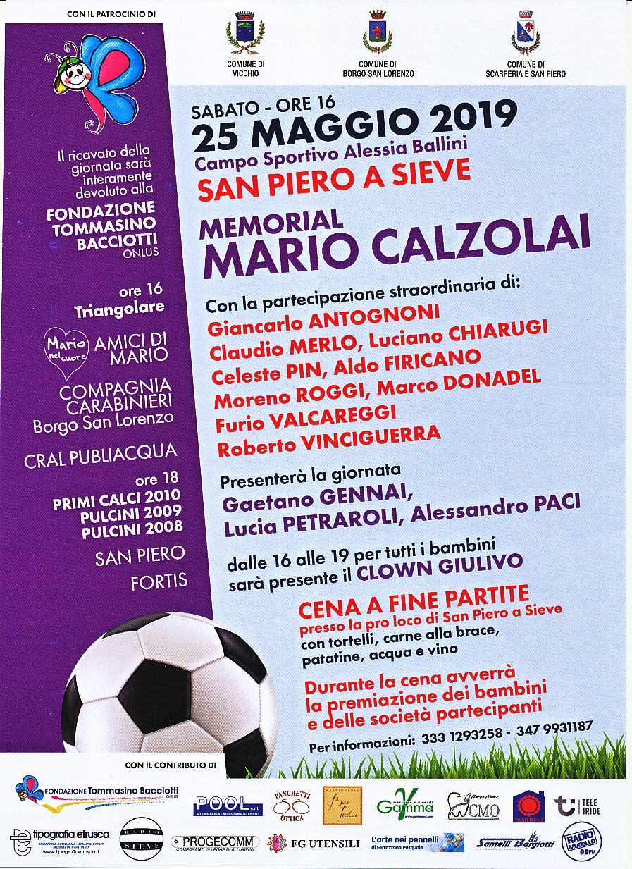Sabato il Memorial Mario Calzolai a San Piero