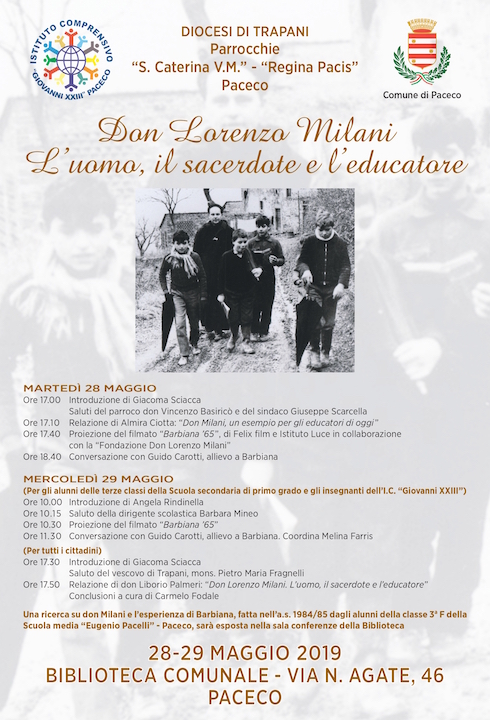 A Trapani un convegno per parlare di Don Milani. C'è anche il mugellano Carotti