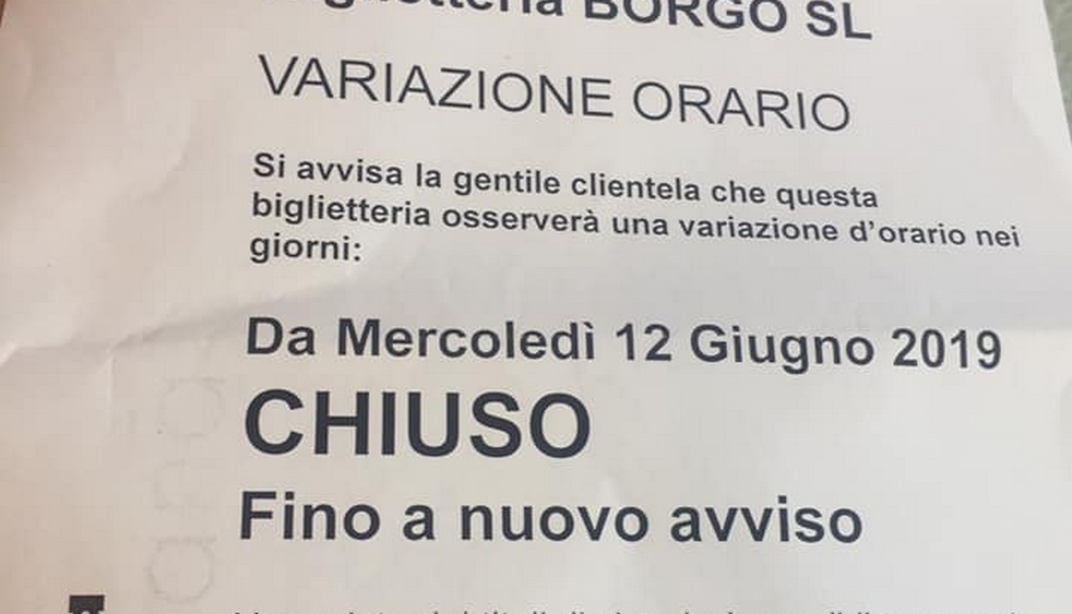 Borgo. Chiusa la biglietteria della stazione. L'allarme dei pendolari