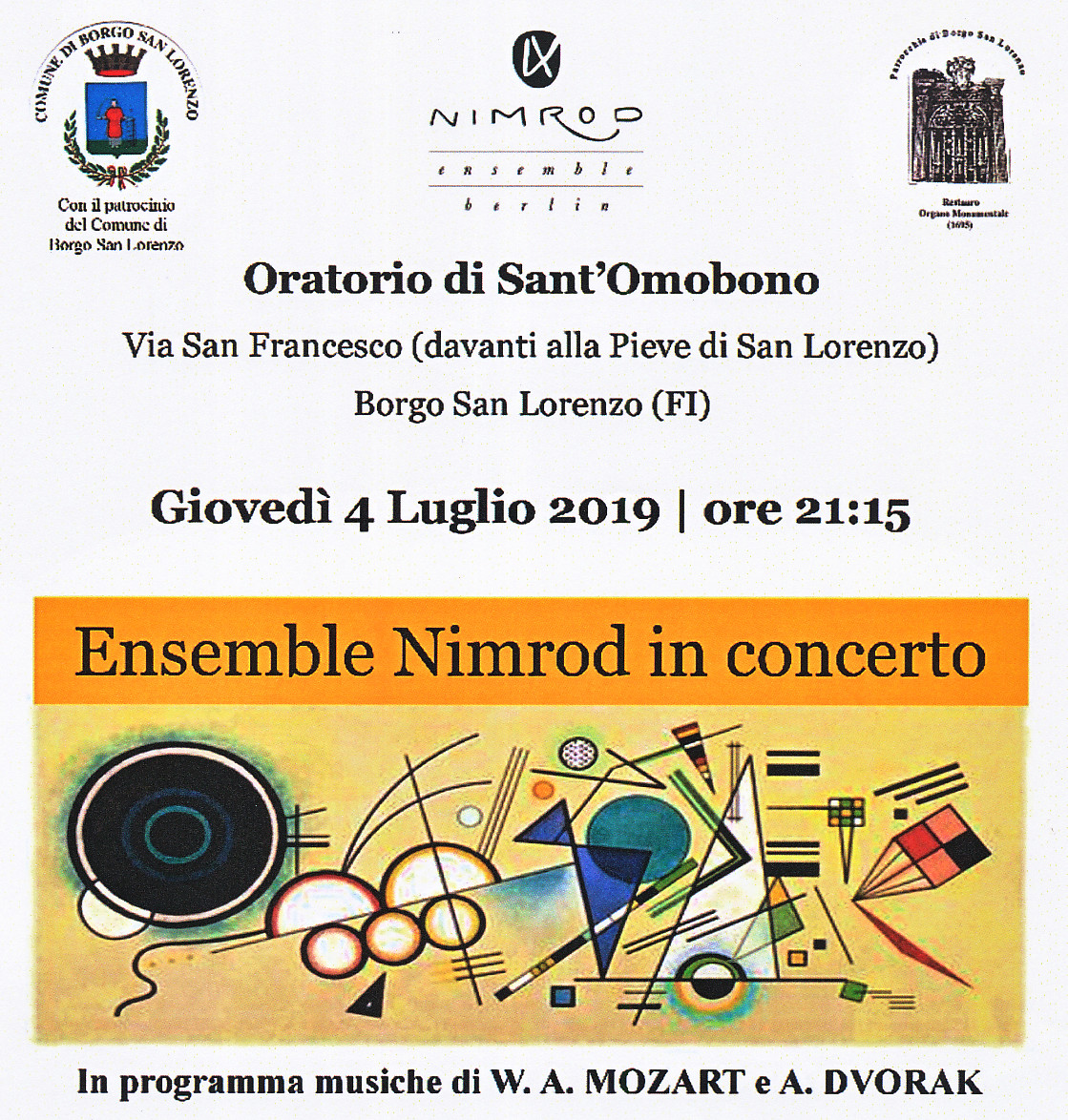 L'ensemble Nimrod giovedì in concerto in Sant'Omobono
