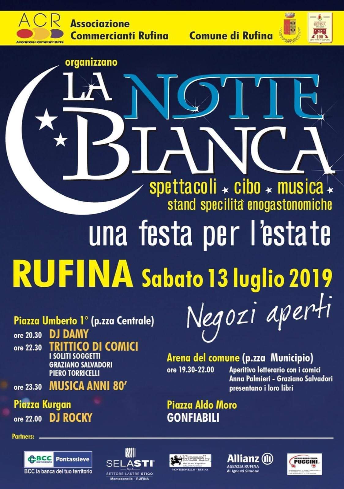 Sabato 13 la Notte Bianca a Rufina. Info