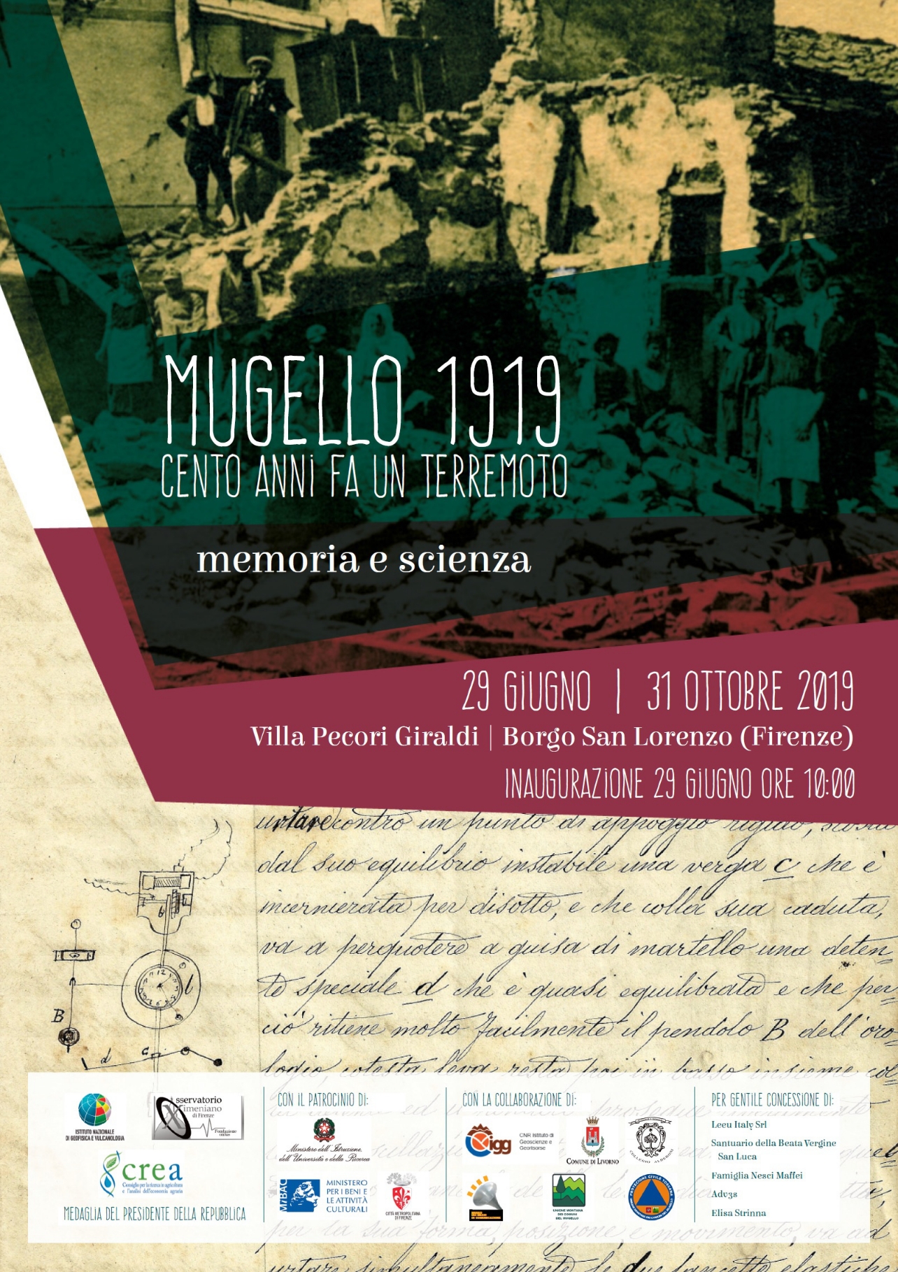 Terremoto. Memoria e scienza in mostra a Villa Pecori Giraldi