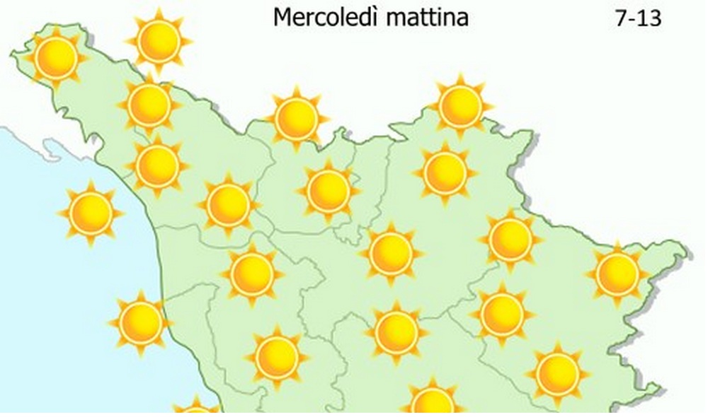 Meteo Mugello. Oggi miglioramento e domani (mercoledì) sole