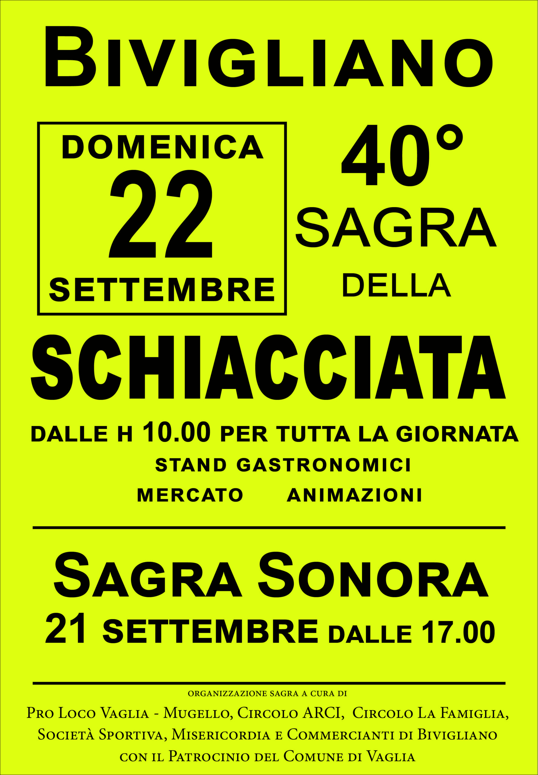 40° Sagra della Schiacciata a Bivigliano