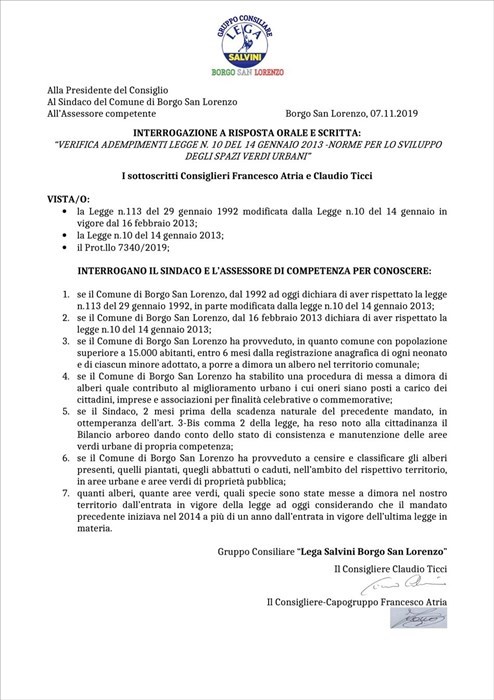 I documenti presentati