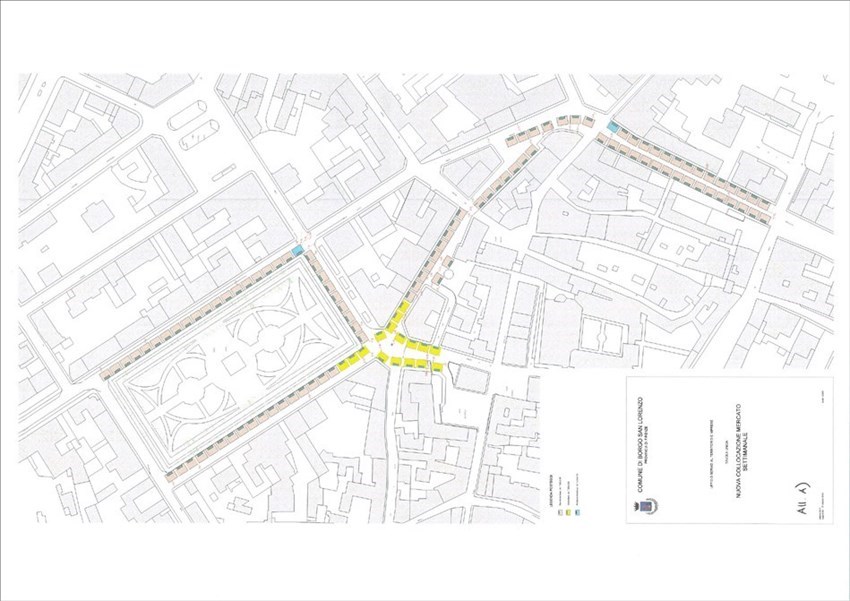 La planimetria con le modifiche in Piazza Dante e Piazza del Poggio