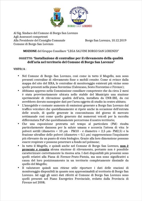 Gli atti presentati