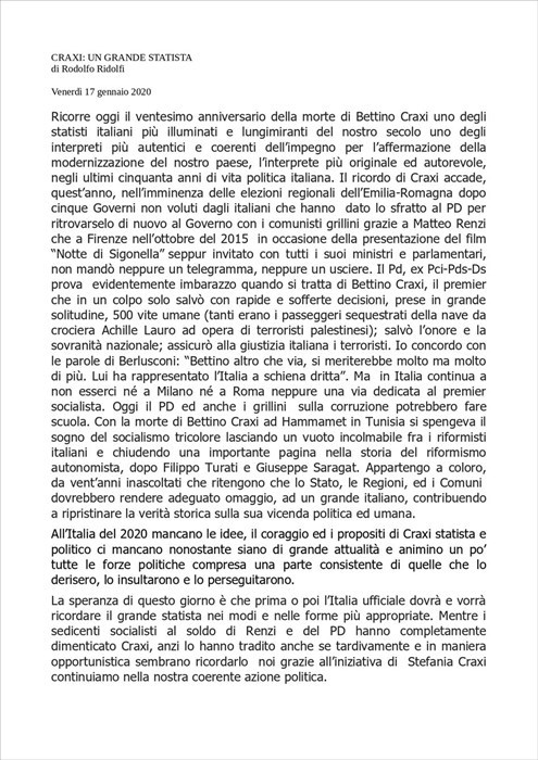 La riflessione di Ridolfi