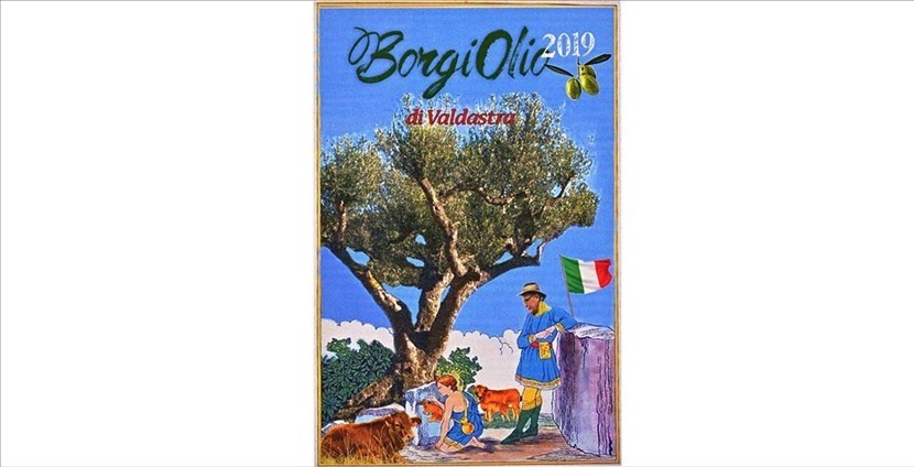 Una simpatica immagine iconografica realizzata da Francesco Noferini. Adriano Borgioli nelle vesti di Cimabue mentre osserva Giotto che disegna sulla pietra  una mucca “limousine”(!!)