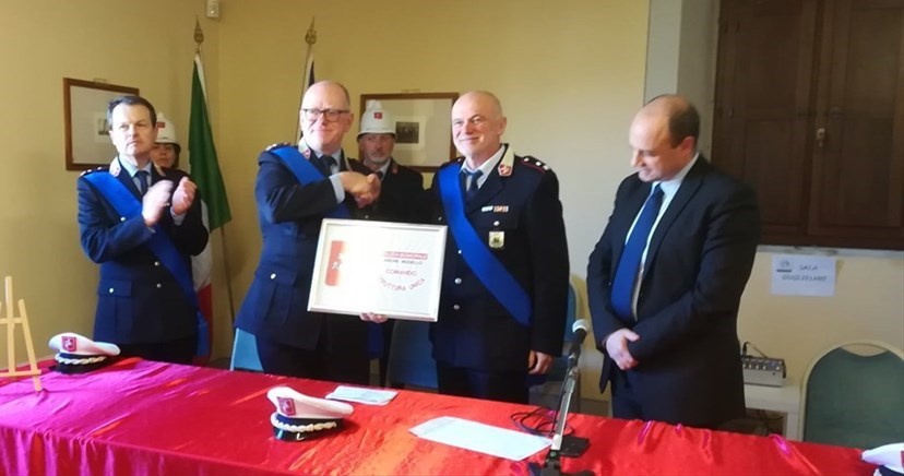 Polizia Municipale del Mugello. Passaggio di consegne tra Baldini e Bambi