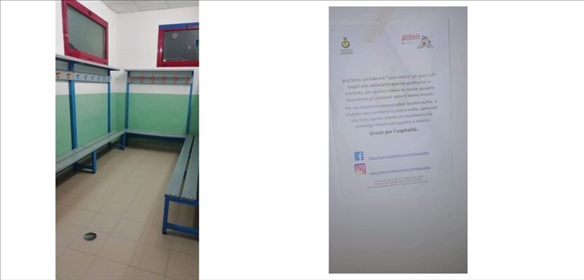 Lo spogliatoio ed il cartello