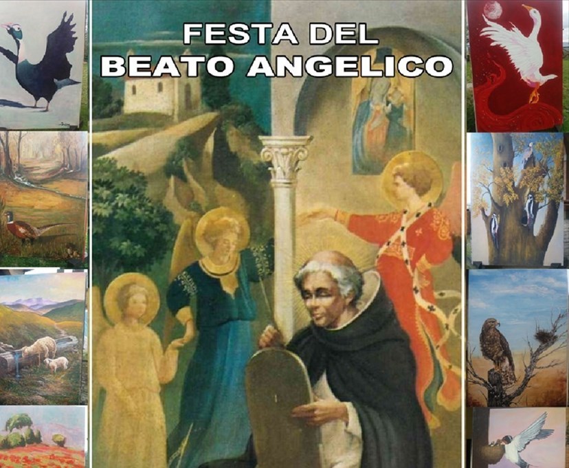 Il documento raffigurante il Beato Angelico, opera di Silvano Campeggi.