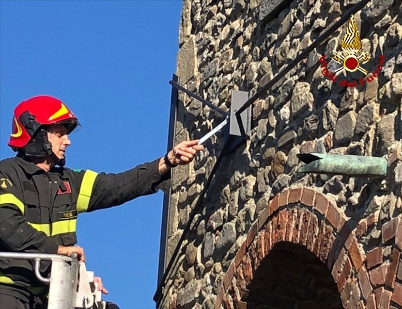 L'intervento dei pompieri