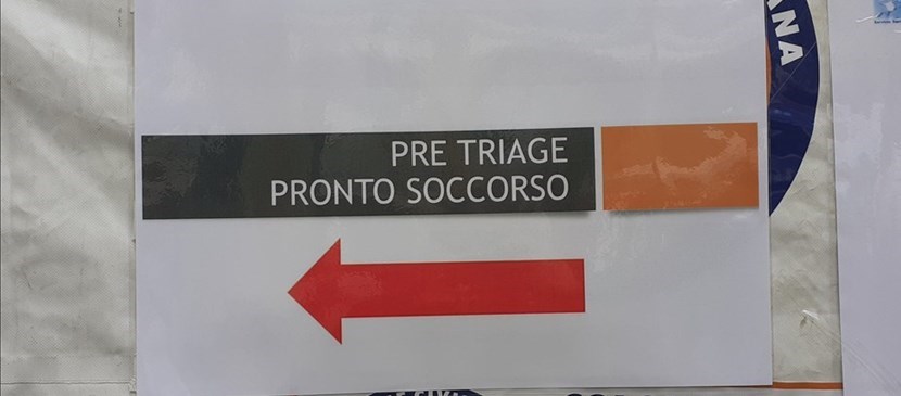 indicazione del Triage sulla tenda