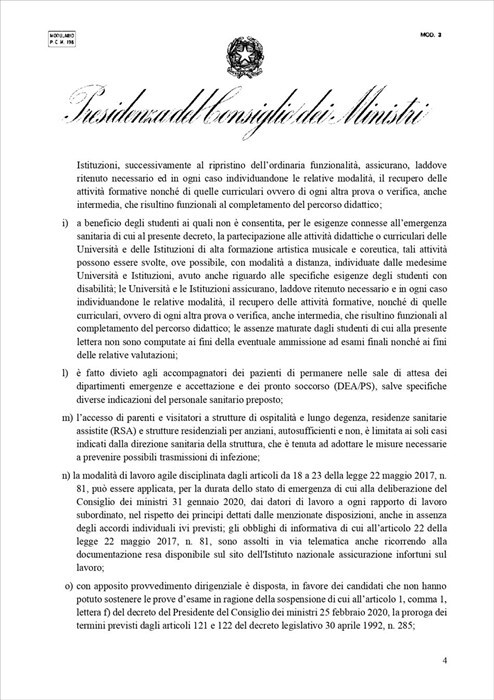 Il testo del decreto