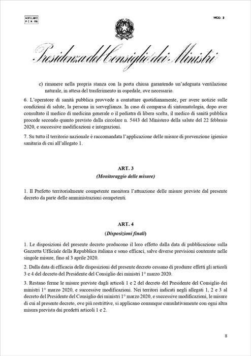 Il testo del decreto