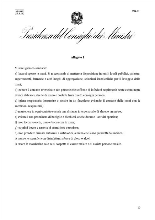 Il testo del decreto