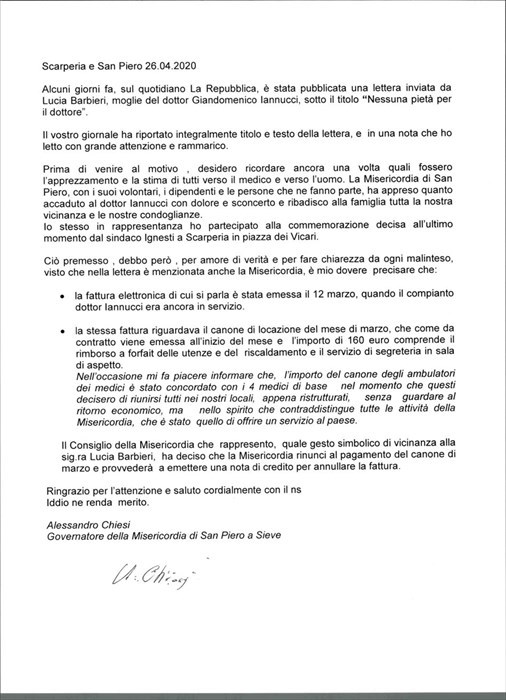 La lettera della Misericordia