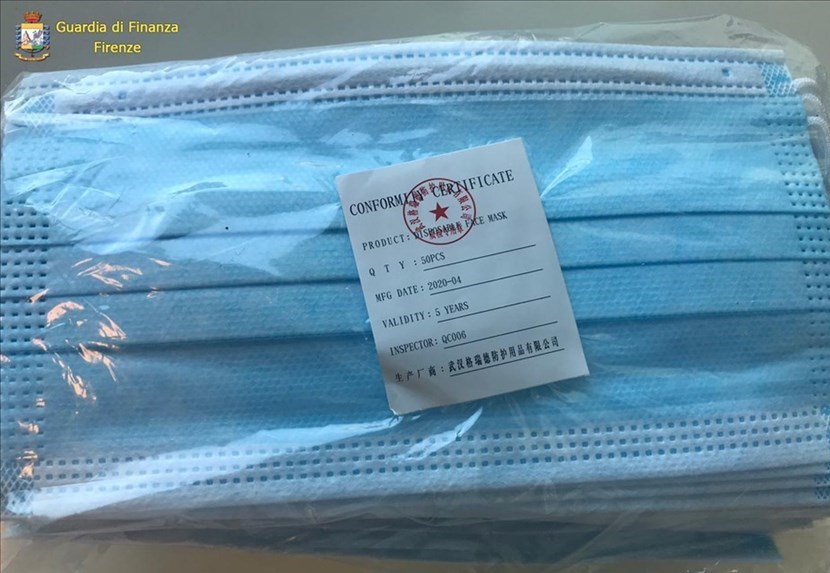 Le mascherine sequestrate
