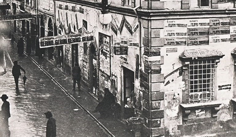 Borgo all'epoca. Caiani fu sindaco negli anni Venti e poi assessore dopo la guerra