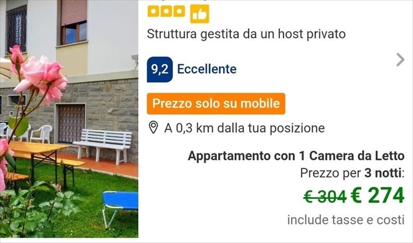 Il prezzo per agosto