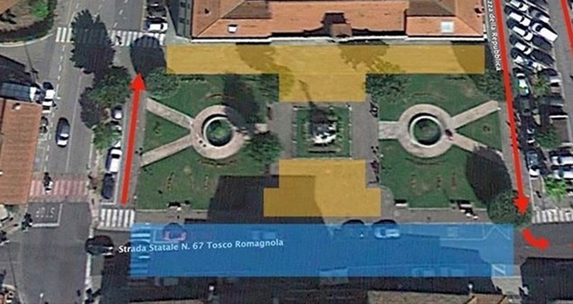 L'area pedonale di Dicomano. Ieri sera non è stata istituita