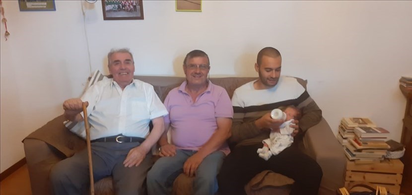 da sx: Giuliano, Bruno, Lorenzo e il piccolo Amedeo