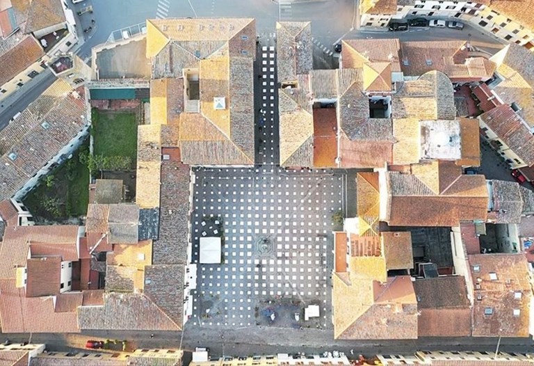 Vicchio. Una veduta aerea del centro