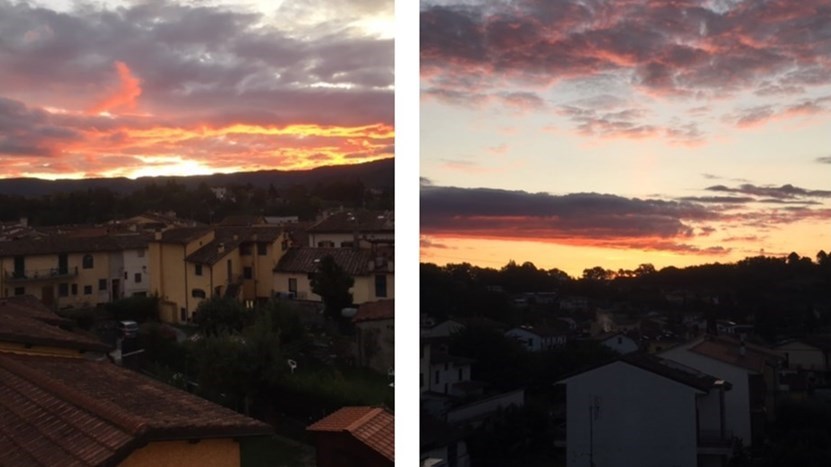 Cielo in fiamme sopra Barberino. Le foto di un lettore