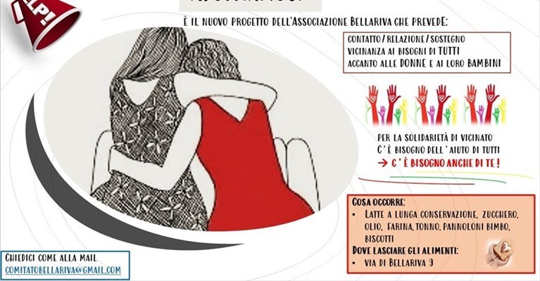 la locandina dei progetti d'aiuto a Bellariva