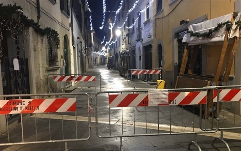 La zona rossa di Barberino nel dicembre del 2019