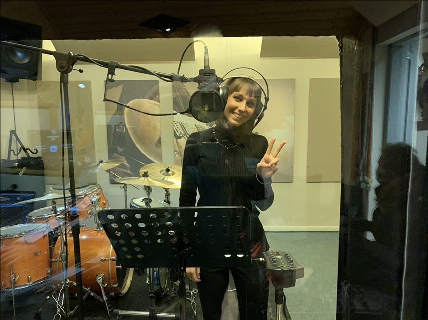 Cristina Manzani in sala prove