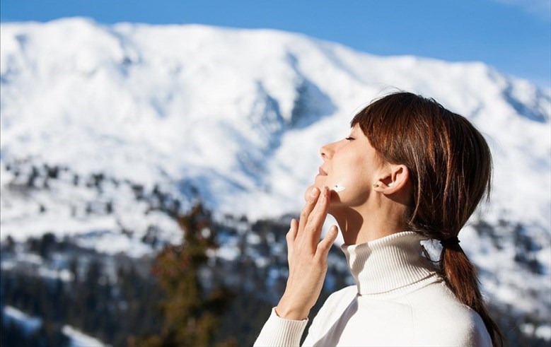 Viso al sole in montagna