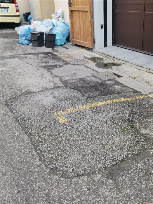 I rifiuti rimasti in strada