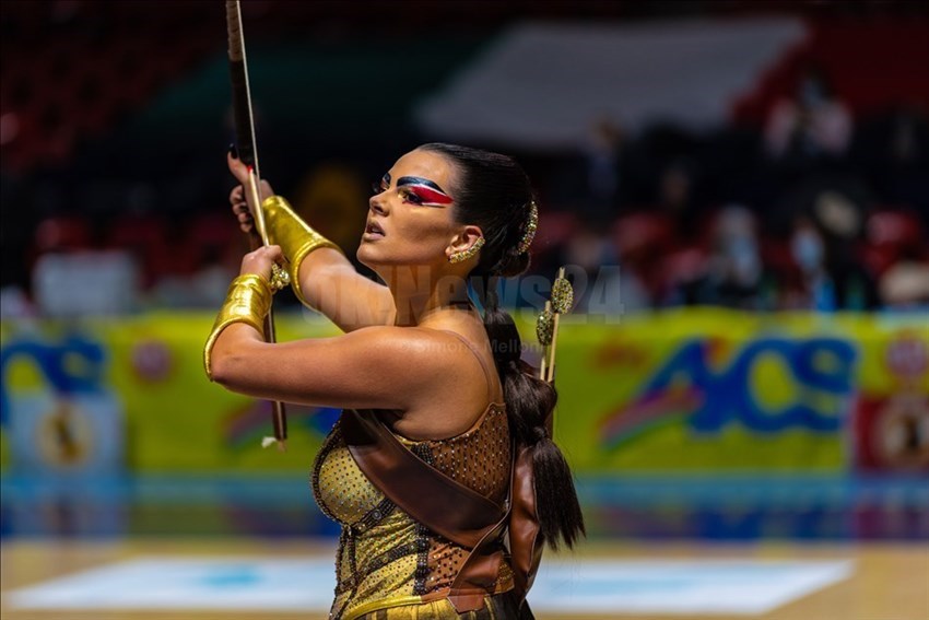 Pattinatrice durante lo spettacolo AICS a Montecatini.