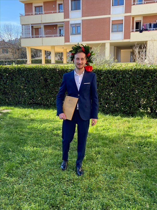 Il neo dottore Andrea Bartolini