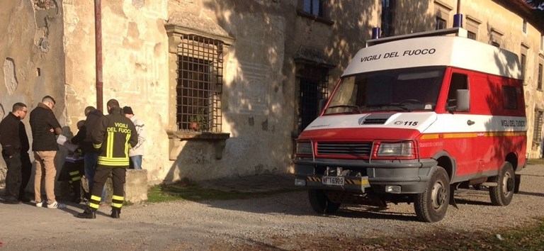 Vigili del fuoco sul posto. Foto di repertorio